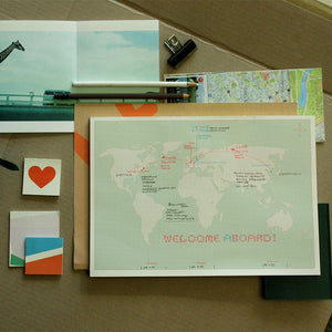 PAPERWAYS A4 DESK NOTEPAD - 11. WORLD MAP