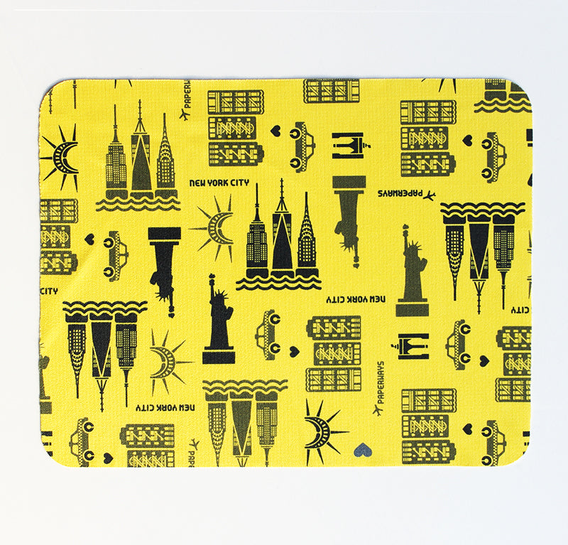 PAPERWAYS MICROFIBER MOUSE PAD - 3. NYC PATTERN YELLOW