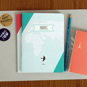PAPERWAYS COMPAT NOTEBOOK - WORLD MAP MINT