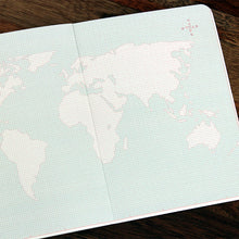 Load image into Gallery viewer, PAPERWAYS COMPAT NOTEBOOK - WORLD MAP MINT