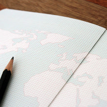 Load image into Gallery viewer, PAPERWAYS COMPAT NOTEBOOK - WORLD MAP PINK