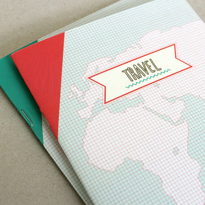 PAPERWAYS COMPAT NOTEBOOK - WORLD MAP PINK