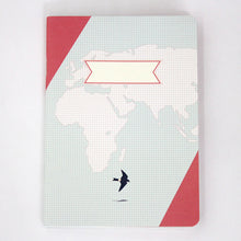 Load image into Gallery viewer, PAPERWAYS COMPAT NOTEBOOK - WORLD MAP PINK